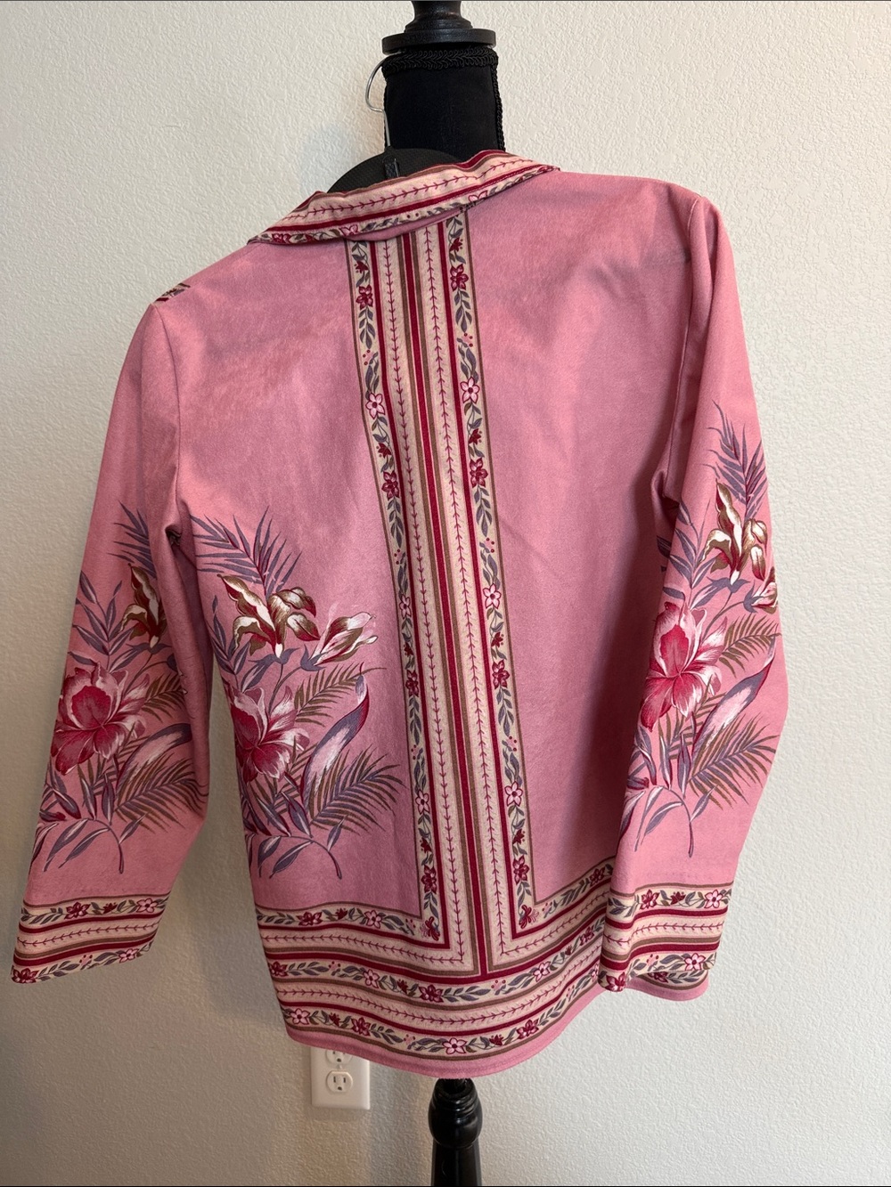 Bohemian granny-core festival Vintage 70’s Pink Floral Pullover Harlow top shirt - Picture 9 of 9